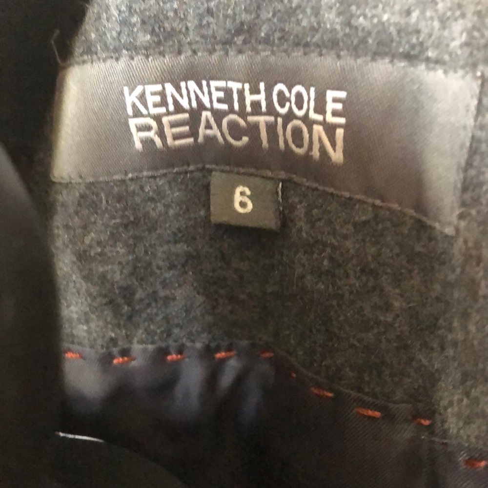 Kenneth Cole Reaction Women's Charcoal Gray Wool-Blend Pea Coat - Picture 8 of 8